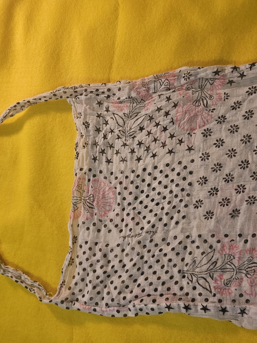 Free People White Floral & Polka Dot Hobo Bag